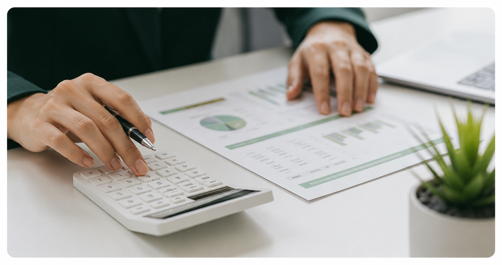 Sustainability reporting for SMEs SME business owner reviewing sustainability reporting and carbon footprint data
